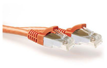 ACT Orange 0.50 meter SFTP CAT6A patch cable snagless with RJ45 connectors
