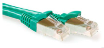 ACT Green 20 meter SFTP CAT6A patch cable snagless with RJ45 connectors