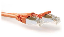 ACT Orange 15 meter LSZH SFTP CAT6A patch cable snagless with RJ45 connectors