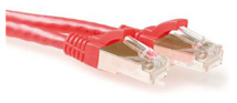 ACT Red 0.5 meter LSZH SFTP CAT6A patch cable snagless with RJ45 connectors