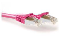 ACT Pink 0.5 meter LSZH SFTP CAT6A patch cable snagless with RJ45 connectors