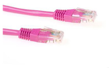 ACT Pink 1 meter U/UTP CAT6 patch cable with RJ45 connectors