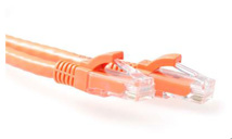 ACT Orange 0.5 meter U/UTP CAT6A patch cable snagless with RJ45 connectors