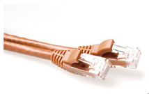 ACT Brown 1 meter U/UTP CAT6A patch cable snagless with RJ45 connectors