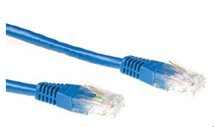 ACT Blue 0.5 meter U/UTP CAT6A patch cable with RJ45 connectors