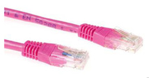ACT Pink 0.5 meter U/UTP CAT6A patch cable with RJ45 connectors