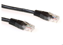 ACT Black U/UTP CAT6 patch cable with RJ45 connectors