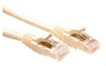 ACT Ivory 1 meter U/UTP CAT5E patch cable component level with RJ45 connectors