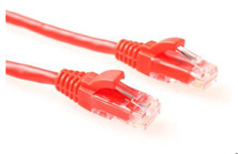 ACT Red 0.5 meter U/UTP CAT5E patch cable component level with RJ45 connectors