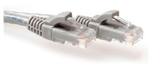 ACT Grey 0.5 meter U/UTP CAT6 patch cables nagless with RJ45 connectors