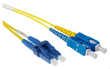 ACT 0.5 meter LSZH Singlemode 9/125 OS2 short boot fiber patch cable duplex with LC and SC connectors
