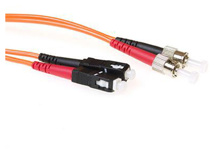 ACT 0.5 meter LSZH Multimode 50/125 OM2 fiber patch cable duplex with SC and ST connectors