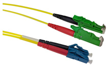 ACT 1 meter LSZH Singlemode 9/125 OS2 fiber patch cable duplex with E2000/APC and LC/UPC connectors
