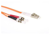ACT 1 meter LSZH Multimode 62.5/125 OM1 fiber patch cable duplex with LC and ST connectors