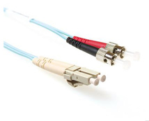 ACT 1.5 meter LSZH Multimode 50/125 OM3 fiber patch cable duplex with LC and ST connectors
