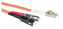 ACT 0.5 meter LSZH Multimode 50/125 OM2 fiber patch cable duplex with LC and SC connectors
