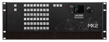 LIGHTWARE MX2-24x24-DH-12DPi-A-R: 12  DP 1.2 input, 12 HDMI 2.0 input and  24 HDMI 2.0 output Full 4K HDCP 2.2 standalone matrix with analog audio ports and redundant power supply. 4K@60Hz with RGB 4:4:4 colorspace, 18 Gbit/sec bandwidth.