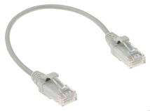 ACT Grey 0.5 meter LSZH U/UTP CAT6 datacenter slimline patch cable snagless with RJ45 connectors