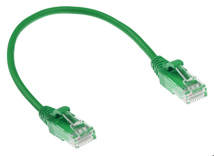 ACT Green 0.5 meter LSZH U/UTP CAT6 datacenter slimline patch cable snagless with RJ45 connectors