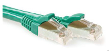 ACT Green 3 meter LSZH SFTP CAT6A patch cable snagless with RJ45 connectors