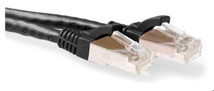 ACT Black 0.5 meter LSZH SFTP CAT6A patch cable snagless with RJ45 connectors