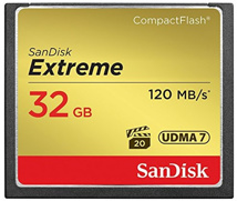SANDISK CF Extreme 32GB, 120MB/s read speed, 85MB/s write speed