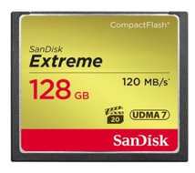 SANDISK CF Extreme 128GB, 120MB/s read speed, 85MB/s write speed