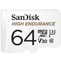 SANDISK microSDXC High Endurance Monitoring 64GB, Class 10, 100MB/s + SD Adapter