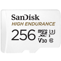 SANDISK microSDXC High Endurance Monitoring 256GB, Class 10, 100MB/s + SD Adapter