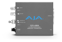 AJA 12G-AMA-R-ST 12G-SDI 4-channel balanced analog audio embedder/disembedder with single ST fiber receiver