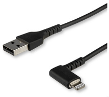 STARTECH Cable - Black Angled Lightning to USB 1m