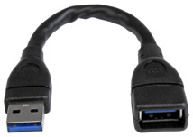 STARTECH 6in Black USB 3.0 Extension Cable A to A
