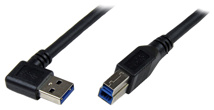 STARTECH 1m Black USB 3 Cable Right Angle A to B