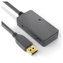 PURELINK USB 2.0 Active Extension with Hub - black - 6.00m
