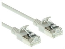 ACT Grey 0.5 meter LSZH U/FTP CAT6A datacenter slimline patch cable snagless with RJ45 connectors
