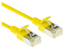 ACT Yellow 5 meter LSZH U/FTP CAT6A datacenter slimline patch cable snagless with RJ45 connectors