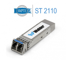 WOHLER SMPTE 2110 receiver; Multi-Mode 850 NM, LC (fiber) Connectors. SFP module with software activation key. Use MN-SET to configure SFP.