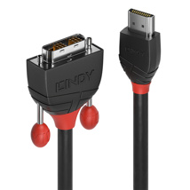 LINDY 0.5m HDMI to DVI-D Cable, Black Line