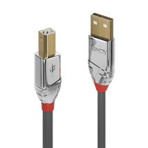 LINDY 1m USB 2.0 Type A to B Cable, Cromo Line