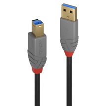 LINDY 3m USB 3.2 Type A to B Cable, 5Gbps, Anthra Line