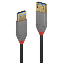 LINDY 0.5m USB 3.2 Type A Extension Cable, 5Gbps, Anthra Line
