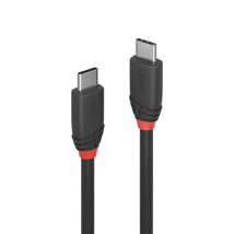 LINDY 0.5m USB 3.2  Type C to C Cable, 20Gbps, 3A, Black Line