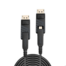 LINDY 30m Fibre Optic Hybrid Mini DisplayPort 1.4 Cable with Detachable DP Connectors