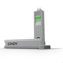 LINDY USB Type C Port Blocker 4pcs with Key, green
