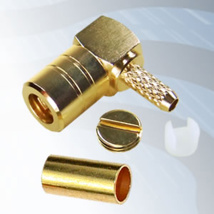 GIGATRONIX SMB Crimp Right Angle Plug, Gold Plated, RG174, LBC100, RG316