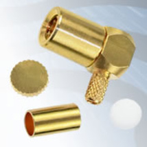 GIGATRONIX SMB Crimp Right Angle Plug, Low Profile, Gold Plated, RG174, LBC100, RG316