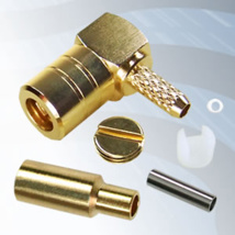 GIGATRONIX SMB Crimp Right Angle Plug, Gold Plated, RG178