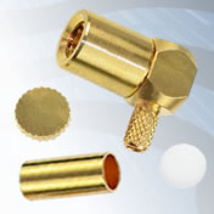 GIGATRONIX SMB Crimp Right Angle Plug, Low Profile, Gold Plated, 75 ohms, RD179
