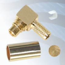 GIGATRONIX MMCX Crimp Right Angle Plug, Gold Plated, RG174, LBC100, RG316