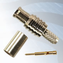 GIGATRONIX MCX Crimp Plug, Nickel Plated, 50 ohms, RG174, LBC100, RG316
